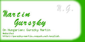 martin gurszky business card